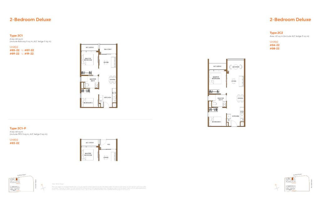The Collective at One Sophia 2 Bedrooms Floor Plan